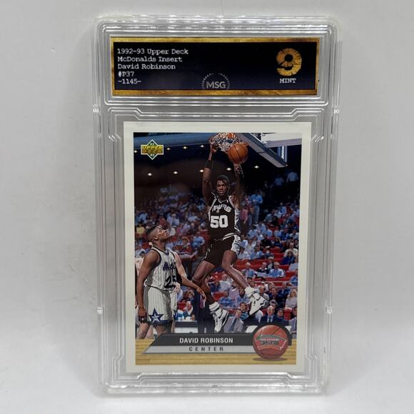 1992-93 Upper Deck McDonald's David Robinson #P37 Graded 9 NBA Mint Card - Picture 1 of 2